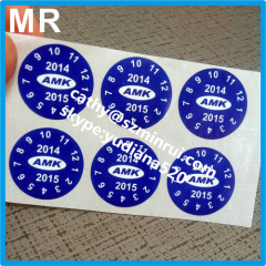 Custom self adhesive brittle warranty paper sticker