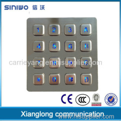 Metal Keypad 16 Keys Non-Encryption Number Metal Pinpad for Access Controller Digital lock systems Cabinet secur