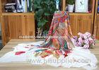 Breathable Square Floral Custom Pashmina Wool Scarf 110x110cm