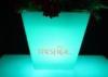 Large Square Glowing LED Flower Pot / Decorative Light Up Flower Pots