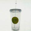 16oz double wall plastic cup with lid and straw