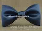 Custom Printed Blue Embroidery / Woven Mens Silk Neckties 12x6CM