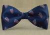 Funky Handmade Flag 100% Mulberry Silk Bow Ties Navy Blue For Mens