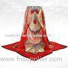 Custom Red Digital Printed Silk Foulard Ladies Silk Scarves ISO9001 / ISO4001