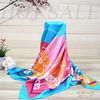 Square Breathable Custom Printed Silk Scarf Thickness 16mm / 18mm