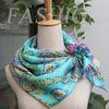 Fashion Bespoke Square Pretty Green Paisley Scarf Womens Silk Scarf