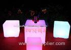 Durable PE Rechargeable LED Light Furniture Illuminated Cubes With IR / RF Remote Controller