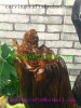 Chinese Classicial Figure Sculpture handwork along with the shape of tree root carving cypress-5