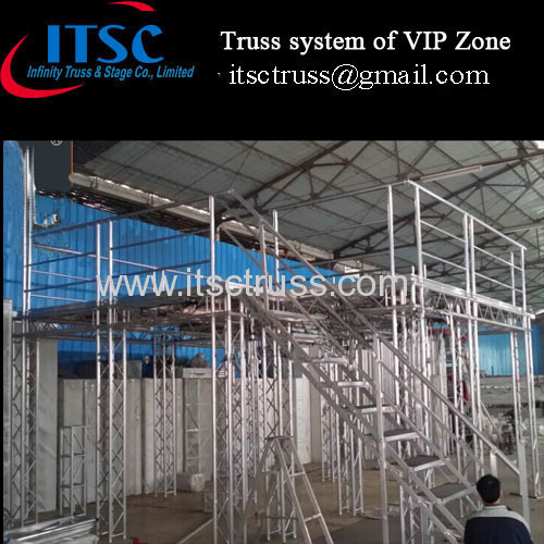 A second floor truss stage system for VIP zone in Angola