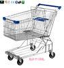 Heavy Duty 4 Wheel Metal Wire Shopping Trolley For Supermarket Zinc Plating 150L