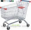 212 Liter Metal Supermarket Grocery Shopping Cart With Wheels Anti Theft Structure