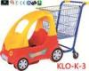 Cute Chrome Little Kids Shopping Carts With Plastic Children Car / Kiddie Shopping Carts