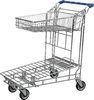 Two Layer Wire Warehouse Rolling Trolley For Carry Goods With PVC / PU / TPR Wheels