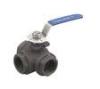 WCB A216 T Port Screwed end 3 Way Ball Valves 2