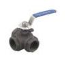 WCB A216 T Port Screwed end 3 Way Ball Valves 2&quot; NPT / BSPT / BSPT