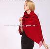 Modern Solid Color 100% Wool Scarf Pashmina With Hand Rolling Hem