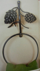 Towel ring for bathroom with cones