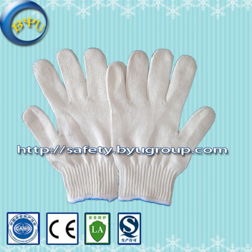 natural white cotton knitted hand gloves