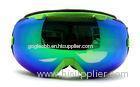 Double Lens green Mirrored Ski Goggle three layer foam for adult