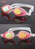 Pink women 100% Anti Fog Swim Goggles with 3 nose piece options