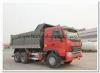 Howo A7 diesel tipper dump truck A7W cabin with 12R20 tires red color and heavy end tipping