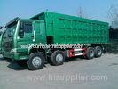HOWO 40 tons 12 wheels 8x4 dump truck green color cabin with 18cbm cargo body