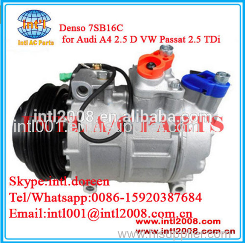 Denso 7SB16C auto ac compressor for Audi A4 2.5 D VW Passat 2.5 TDi 00-05 4D0260805C 4B0260805C 4471706340 4471007920