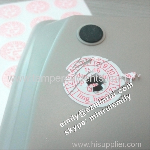 Custom Round 19mm Printed Tamper Evident QA Don't Tear Up Please Warranty Stickers