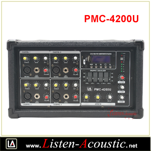 Professional Portable 4 Channel Power Mixer PMC 4200U