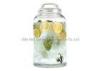 Custom 8.5L glass beverage dispenser with stainless steel spigot / glass lemonade dispenser