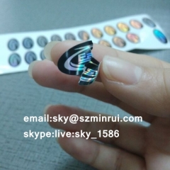 Special Shape Holographic Printing Anti Fake Warranty Sticker Tamper Evident Eggshell Tags