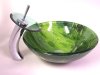 top grade art glass handpainted basin