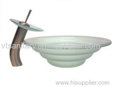 top grade art glass handpainted basin