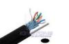 300 Volts UTP CAT5E Cable with Zinned Steel Messenger 24 AWG Black for Security Camera