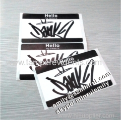 Custom Hello My Name Eggshell Vinyl Sticker Name Tag Badge Breakable Eggshell Sticker