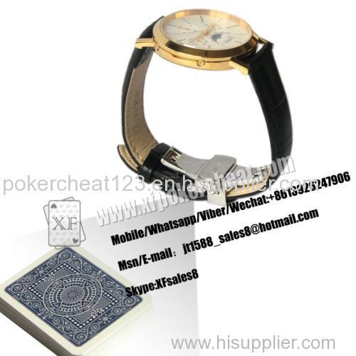 XF New Design Poker Scanner Leather Watch Camera With Power Bank