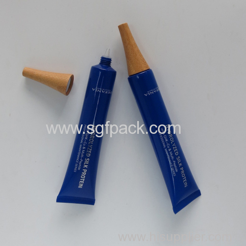 50ml PE tube with bamboo cap35 diam 40diam cap 25mm diam bamboo cap cosmetic tube cap