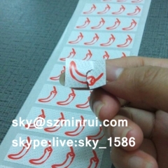 One Time Use Self Adhesive Security Label Sticker Made by Ultra Destructive Paper
