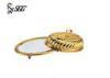 14 inch 16 inch Gold Plated Oval Stainless Steel Plate with Cover SCC ZA-011A