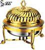 Aristocratic Round Crown Gold Plated Plate With 12.5 '' Cover For Middle East Market