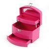 Beauty Leather Tool Case Mirrored Jewellery Box Vanity Makeup Organizer