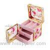 Portable Makeup Organizer Beauty Storage Box Acrylic Tartan Jewelry Case For Women