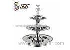 Round Towered Buffet Display Stands / Hammered 3 Tier Serving Platter Stainless Steel 304