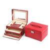 Red Leather Makeup Case Cosmetic Bag Organizer Beauty Storage Boxes