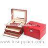 Red Leather Makeup Case Cosmetic Bag Organizer Beauty Storage Boxes