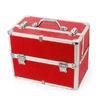 Flannelette Red Makeup Train Case Travel Cosmetic Organizer Customized