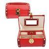 PU Round Jewelry Box Aluminum Cosmetic Case Combination Lock Ring Tray