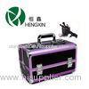 Waterproof Aluminum Makeup Train Case / Portable Makeup Organizer Beauty Storage Box With Trays