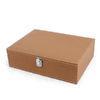 Carrying Brown Leather Tool Case PU Makeup Cosmetic Organizer 35x25x10 CM