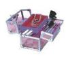 OEM Acrylic Cosmetic Organizer Pink Makeup Train Case Pretty Storage Boxes